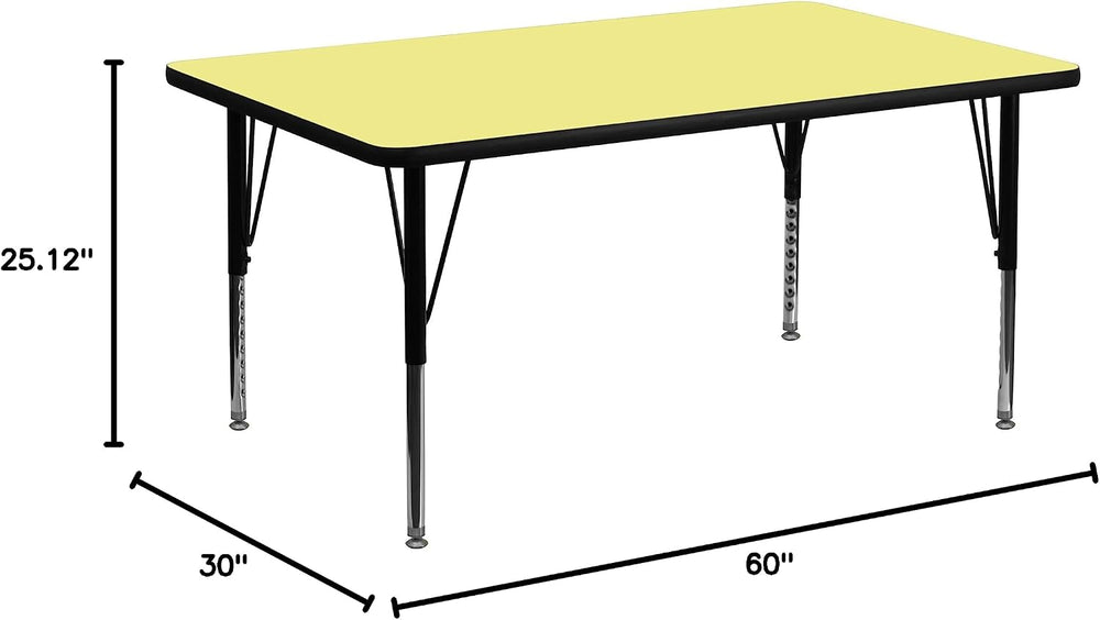 Flash Furniture Wren 30''W x 60''L Rectangular Yellow Thermal...
