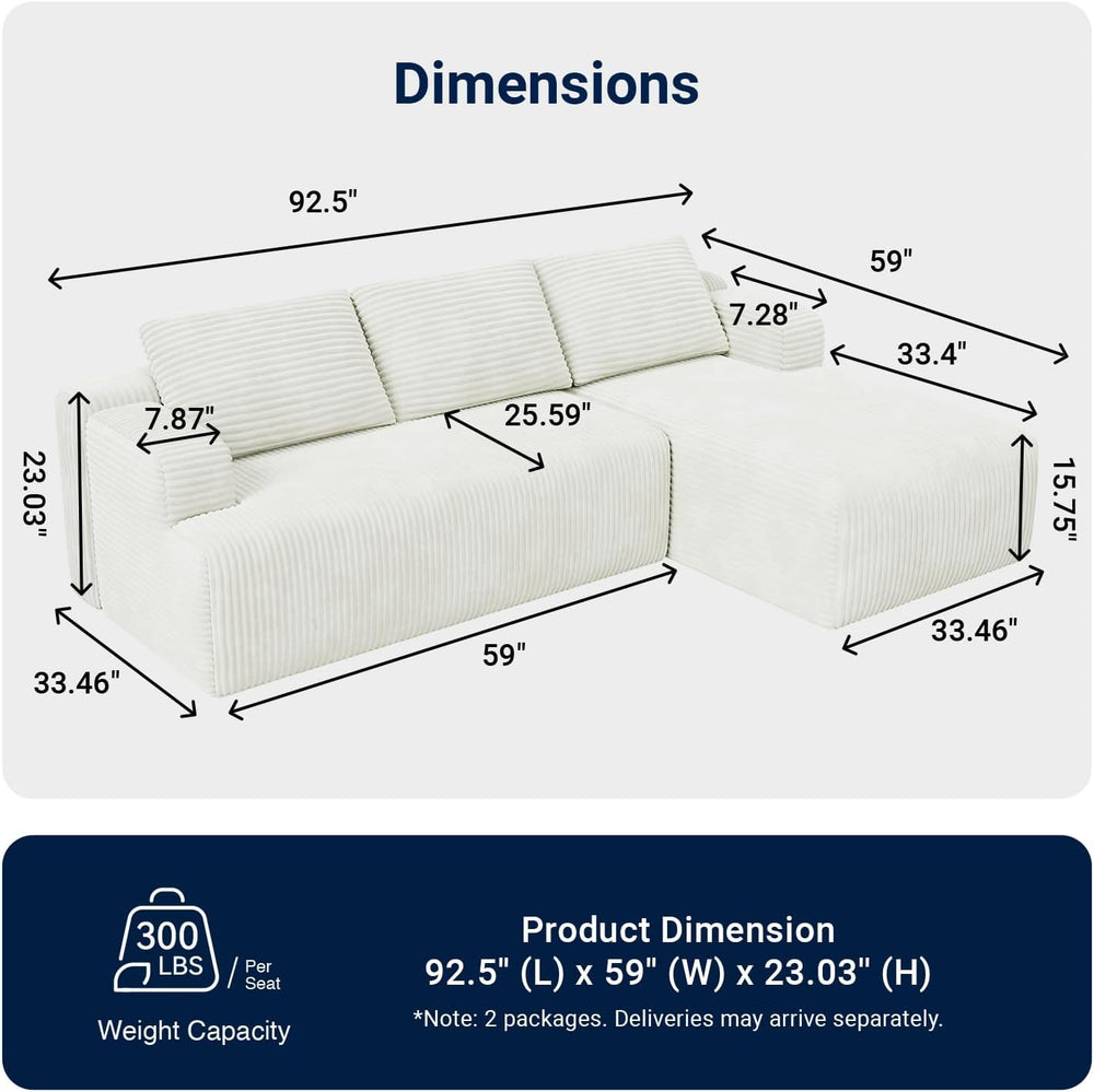 Avenco Modular Sectional Sofa, Couches for Living Room with Individually Wrap...