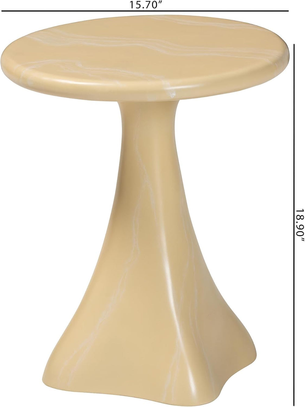 Bali & pari Aponi Marbled Resin End Table - Sculptural Side Table with Ro...