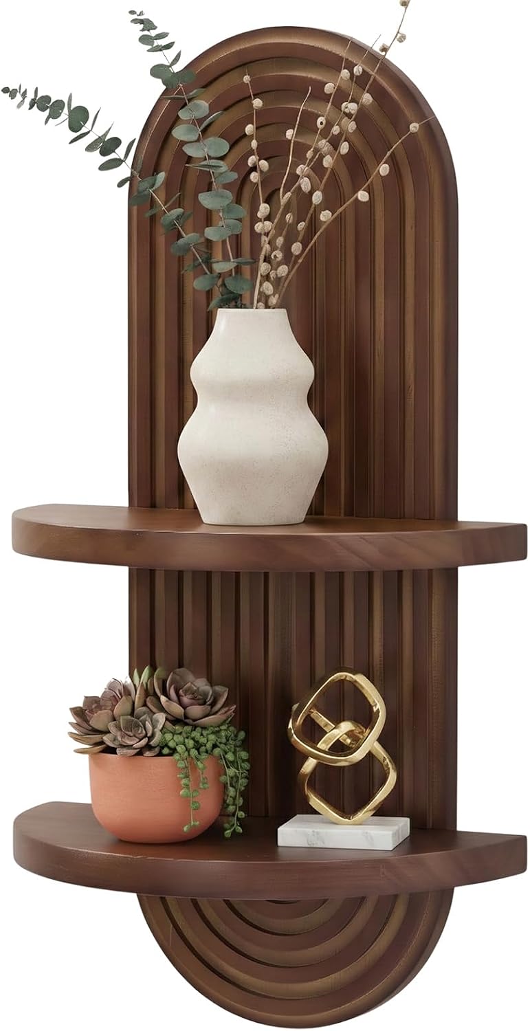 SweetSage Mordern Wall Shelf with Arched Mid Century Art Boho Decor Design Fl...