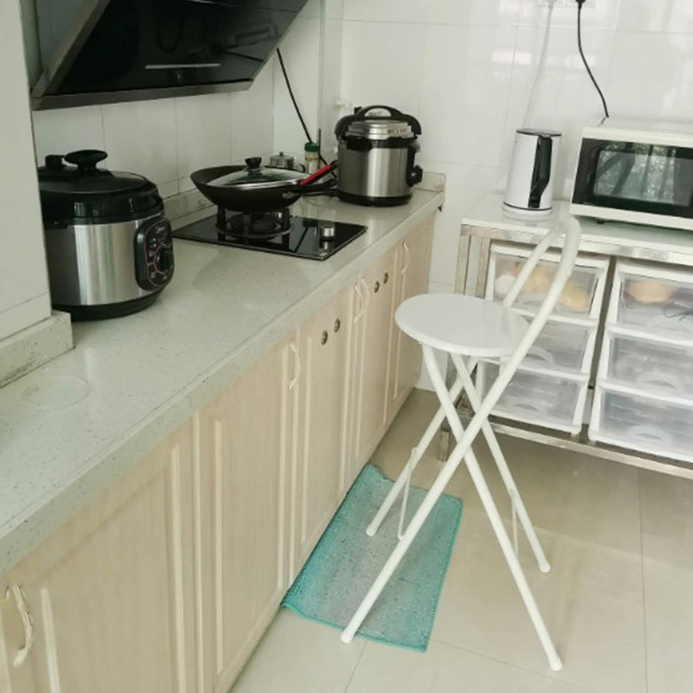 Modern Breakfast Bar Stools Foldable Stool Wooden Round Seat Folding Stool wi...
