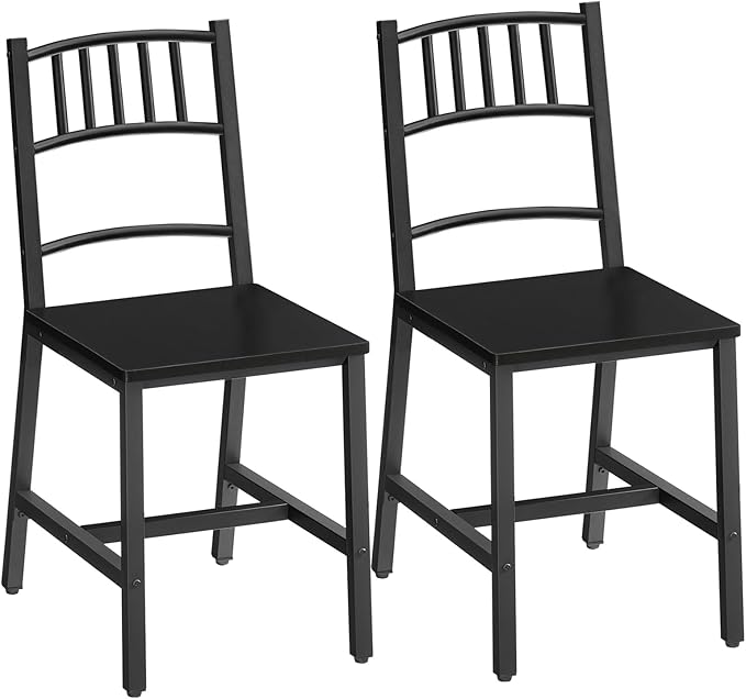 HOOBRO Kitchen Chairs Set of 2, Wooden Dining Room Chairs with Metal Frame, D...