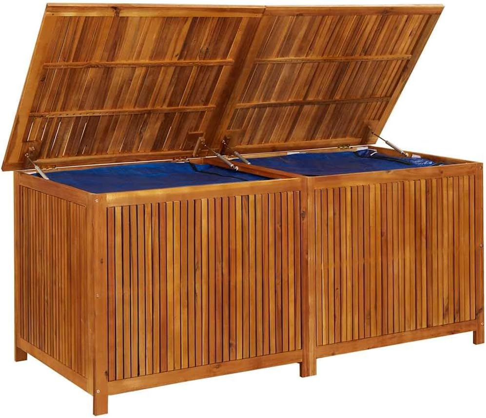 Wood Garden Backyard Organization, Wooden Garden Storage Box for Patio Furnit...