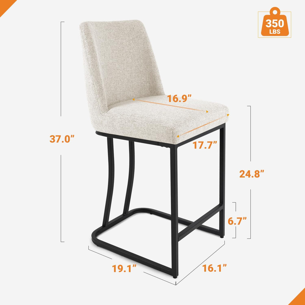 Counter Height Bar Stools Set of 4, 24 Inch Seat Height Bar Chairs for Kitche...