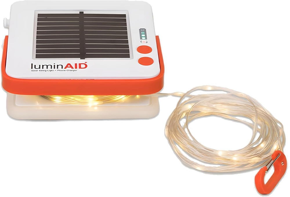 LuminAID Solar String LED Lights with Phone Charger, 32 ft