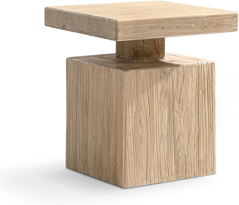 Jennifer Taylor Home Calder 18" Solid Square Reclaimed Elm Block Plinth ...
