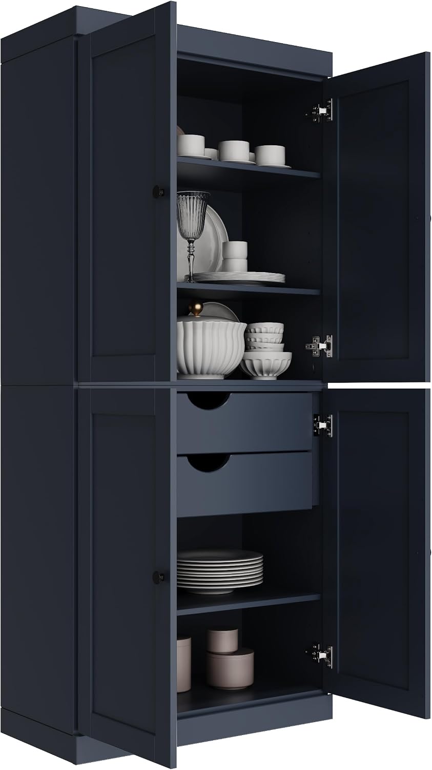 Palace Imports Solid Wood Kitchen Pantry Cabinet - 71.5" H x 32" W ...