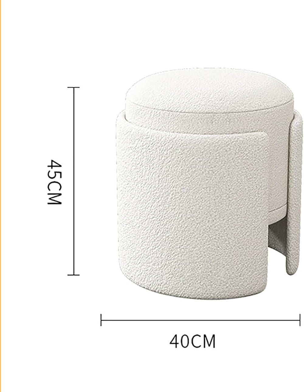 Modern Round Ottoman with Soft Padded Seat, Multifunctional Vanity Chairs for...