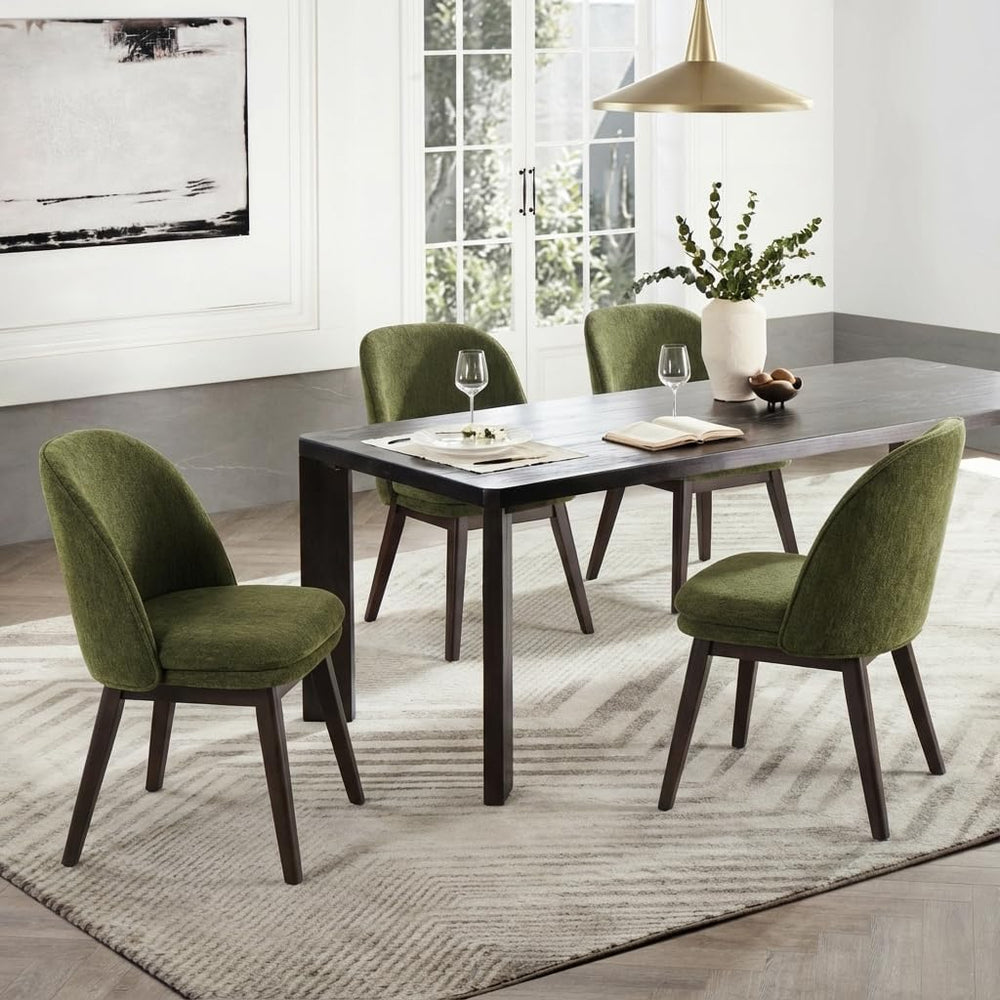 KISLOT Wooden Dining Chairs Set of 2, Fabric Upholstered Modern Dining Room C...