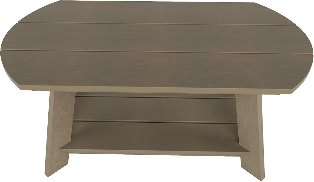 WestinTrends Tuscany Outdoor Coffee Table, All Weather HIPS 2 Tier Patio Adir...