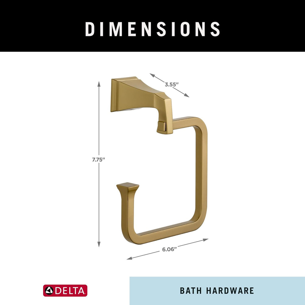 Delta Dryden (1-Pack) Hand Towel Holder Champagne Bronze Towel Racks for Bath...