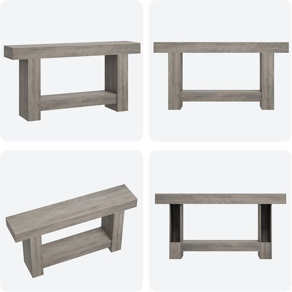 GAOMON 63" Farmhouse Console Table for Entryway - 2-Tier Storage Shelf, ...