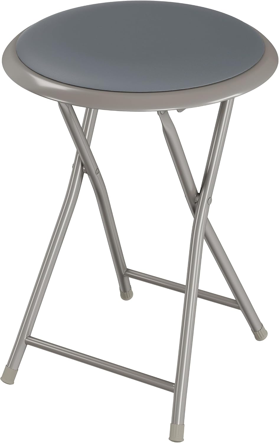 Lavish Home Portable Folding Stool with Backless Seat, Gray, 18 Inch