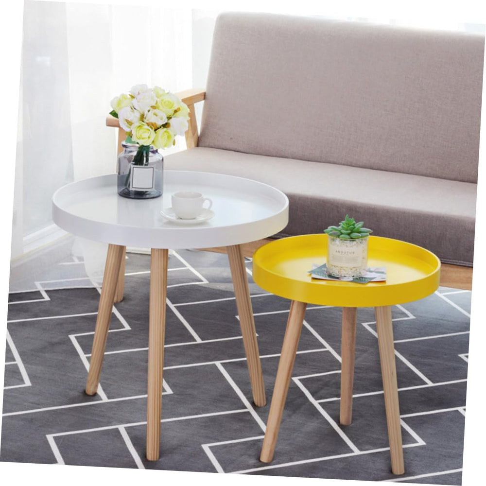 Nordic Style Mini Round Coffee Table White Small Corner Sofa Side Table Creat...