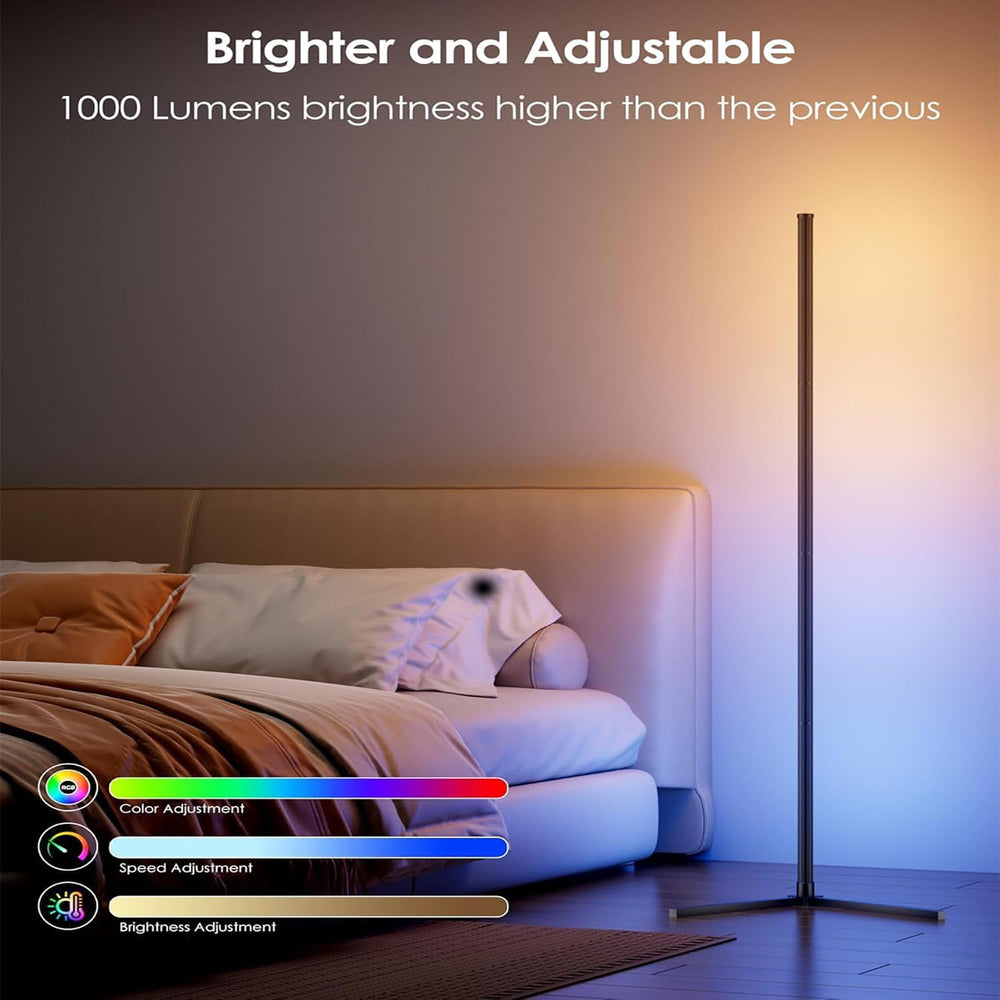 Corner Floor Lamp, 2 Pack LED Corner Lamp with App/Remote/Button Control, Sma...