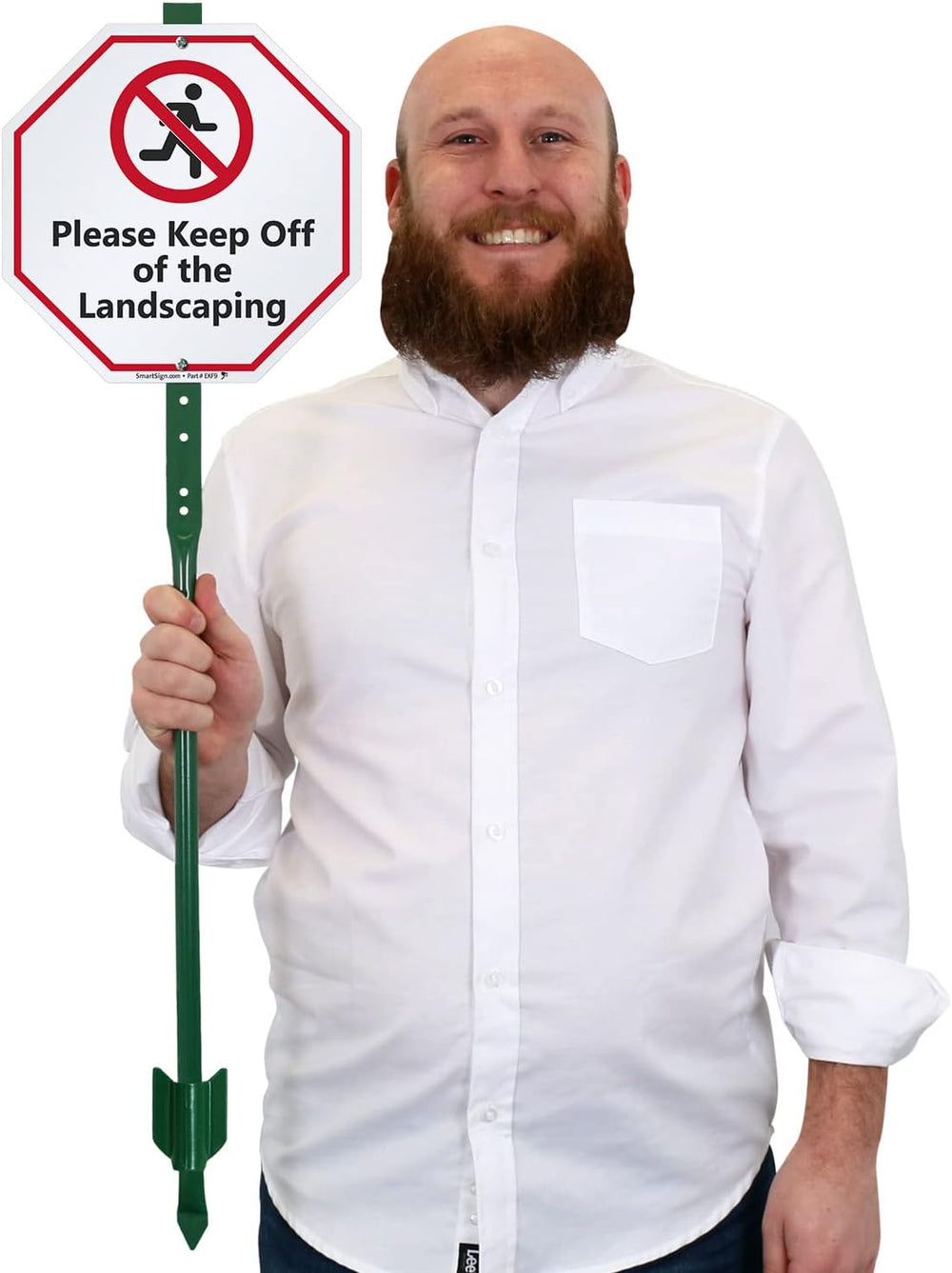 SmartSign 10 x 10 inch “Please Keep Off Of The Landscaping” LawnBoss Yard Sig...