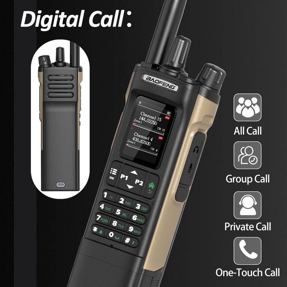 Baofeng DM32 DMR Radio Ham Radio Handheld Rechargeable Walkie Talkies Long Ra...