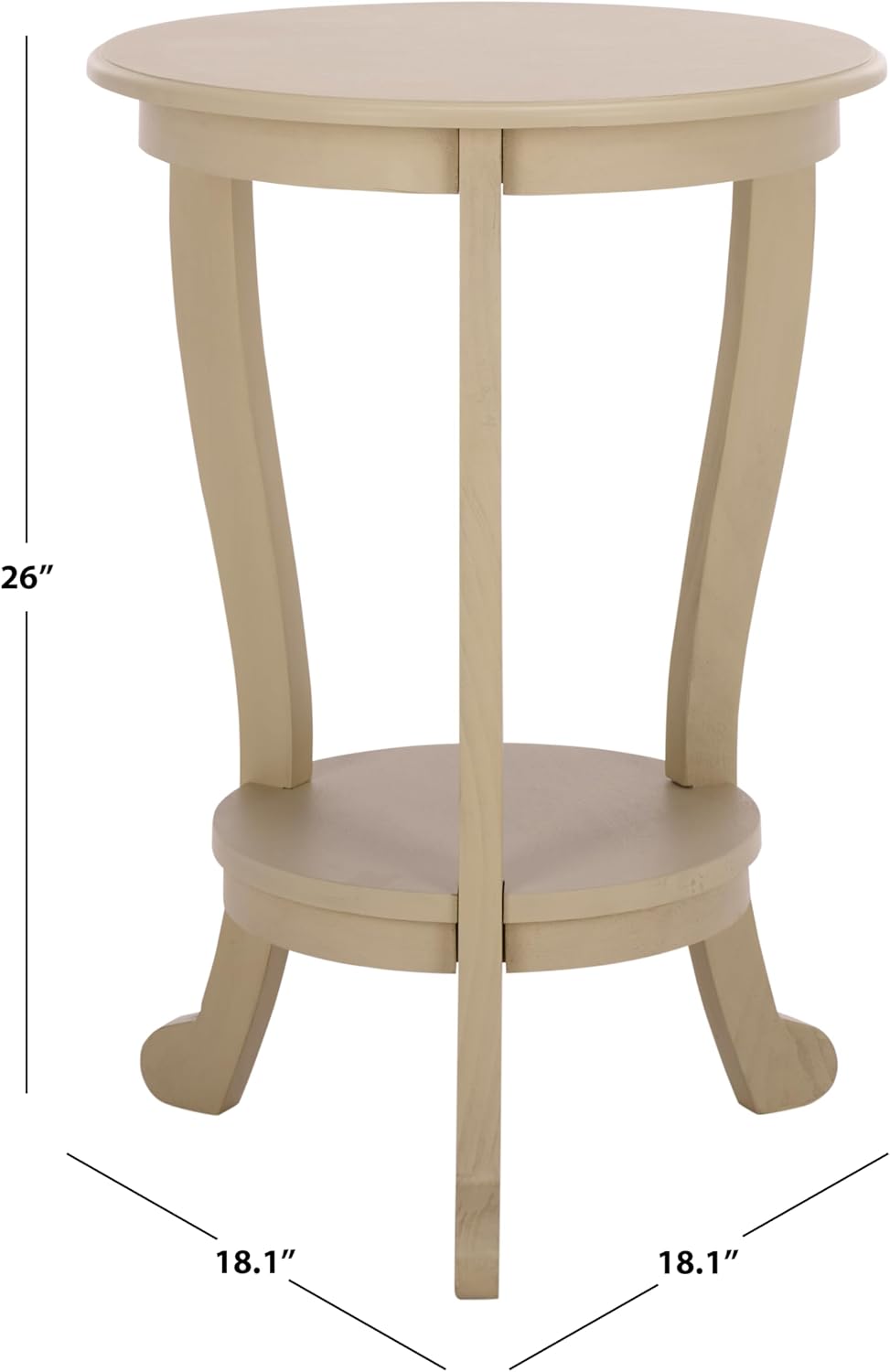SAFAVIEH Furniture - Mary Pedestal Table - Sand - Solid Wood - Farmhouse Pede...