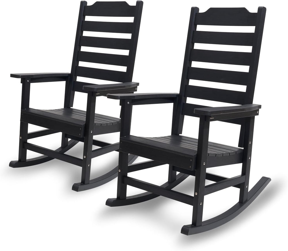 Rocking Chair Set of 2,All Weather Courtyard for Outside Balcony Gardens,High...