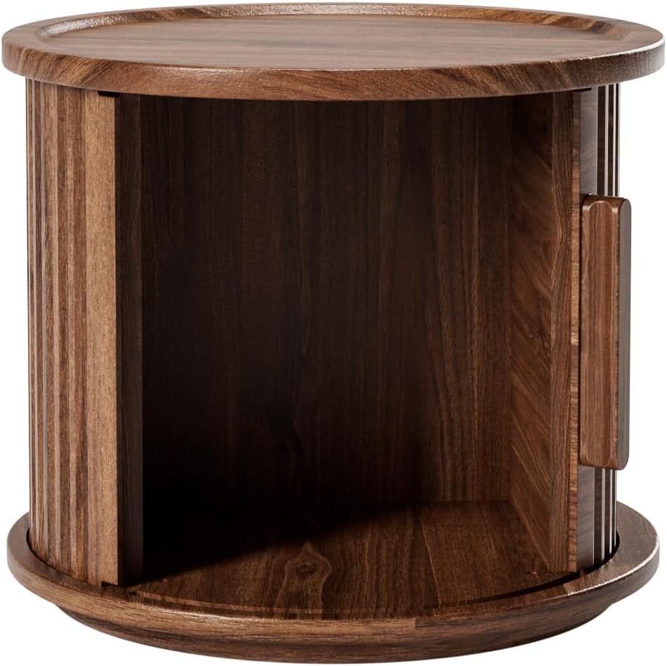 KEIKI 2-Piece Round Nesting Coffee Table Set, Coffee Table with Storage | Wal...