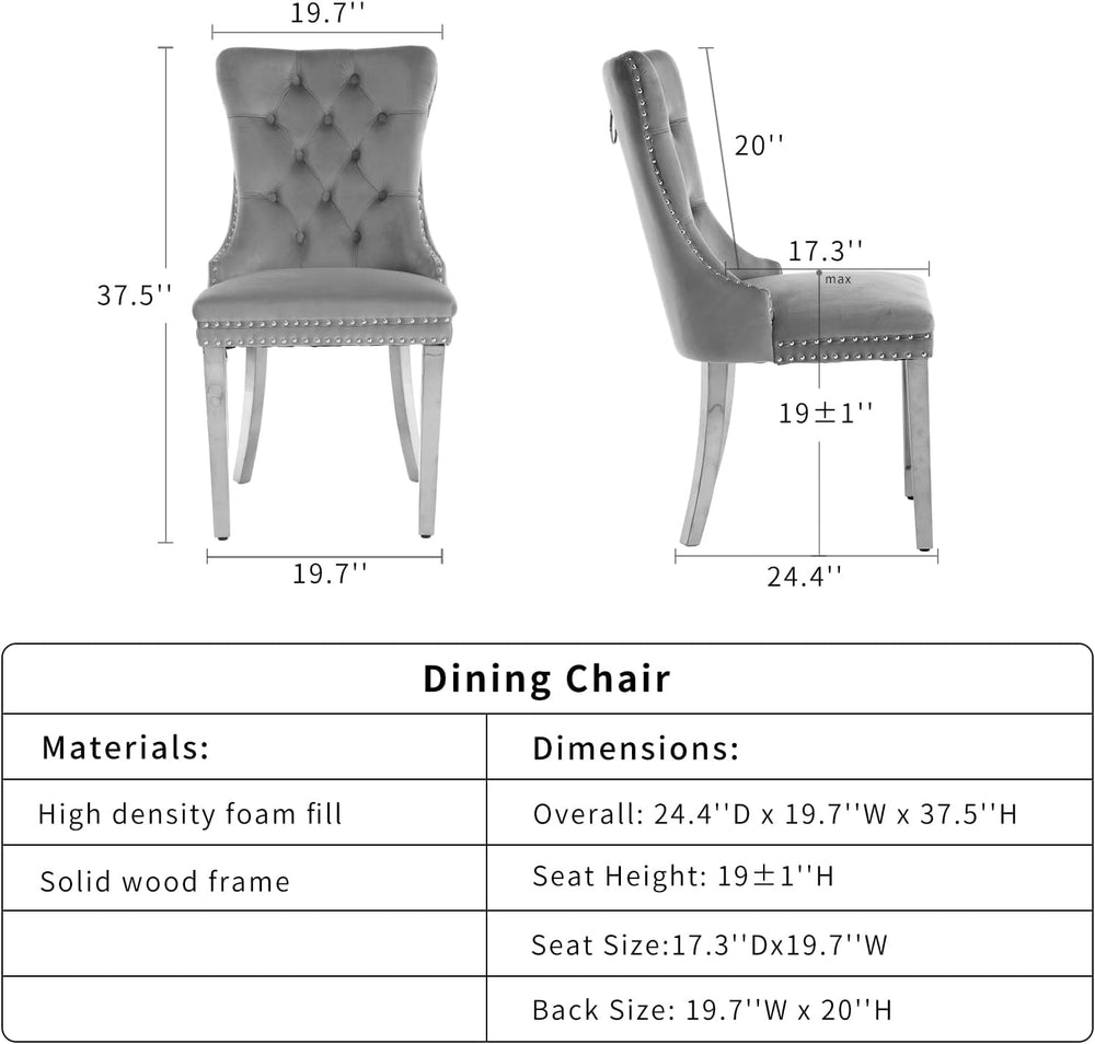 ODUSE-DAILY Black Velvet Dining Chairs Set of 4, Kitchen & Dining Room Ch...