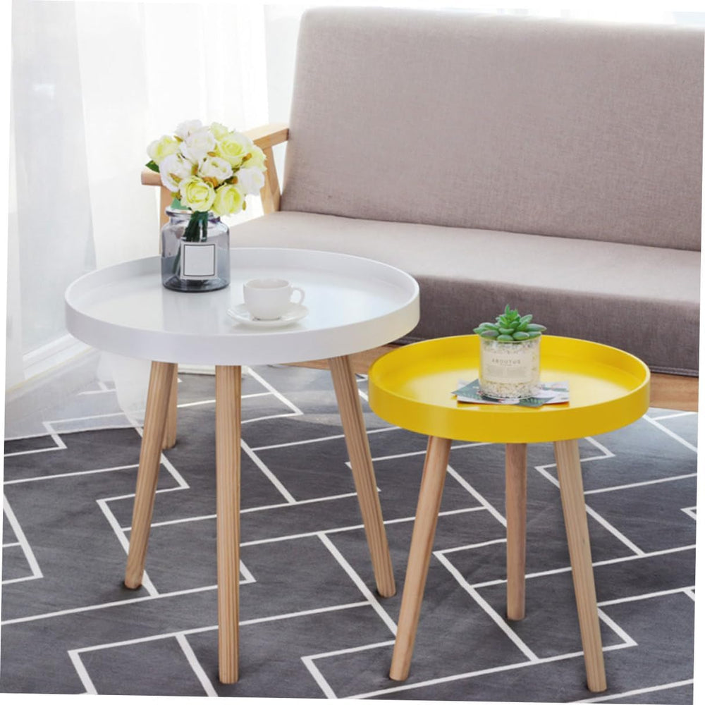 Levemolo Mini Round Sofa Side Table Nordic Style Household Corner Table White...