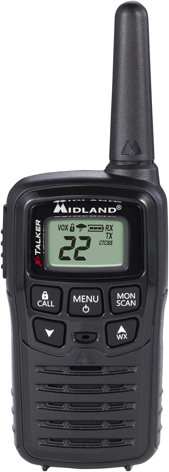 Midland T10 X-Talker FRS Walkie Talkie, Black, 2 Pack