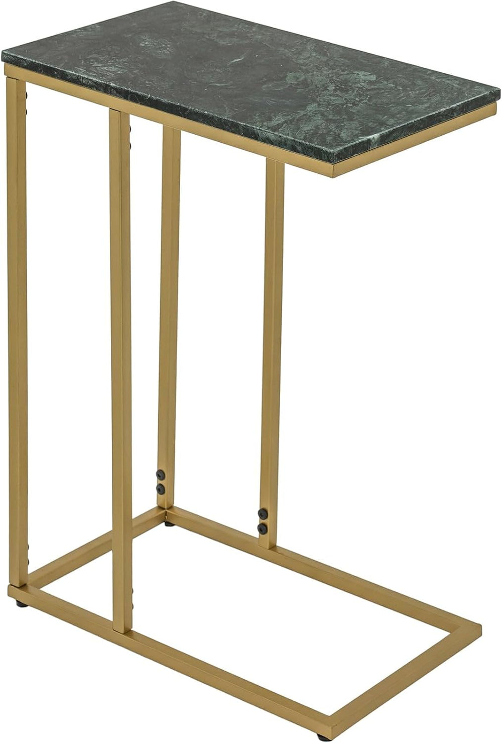 C Shape Table for Sofa with Green Marble Top | Decorative Side Table | End Ta...
