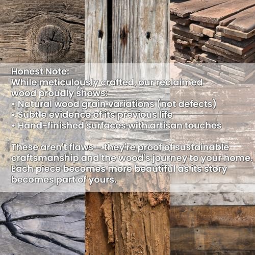 SMARTSTANDARD 46" Long Farmhouse Console Table, Solid Wood, Natural Brow...