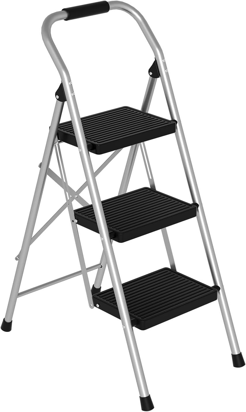 Step Stool for Adults,3 Step Ladder Folding 330lbs Anti Slip Step Stool,Folda...