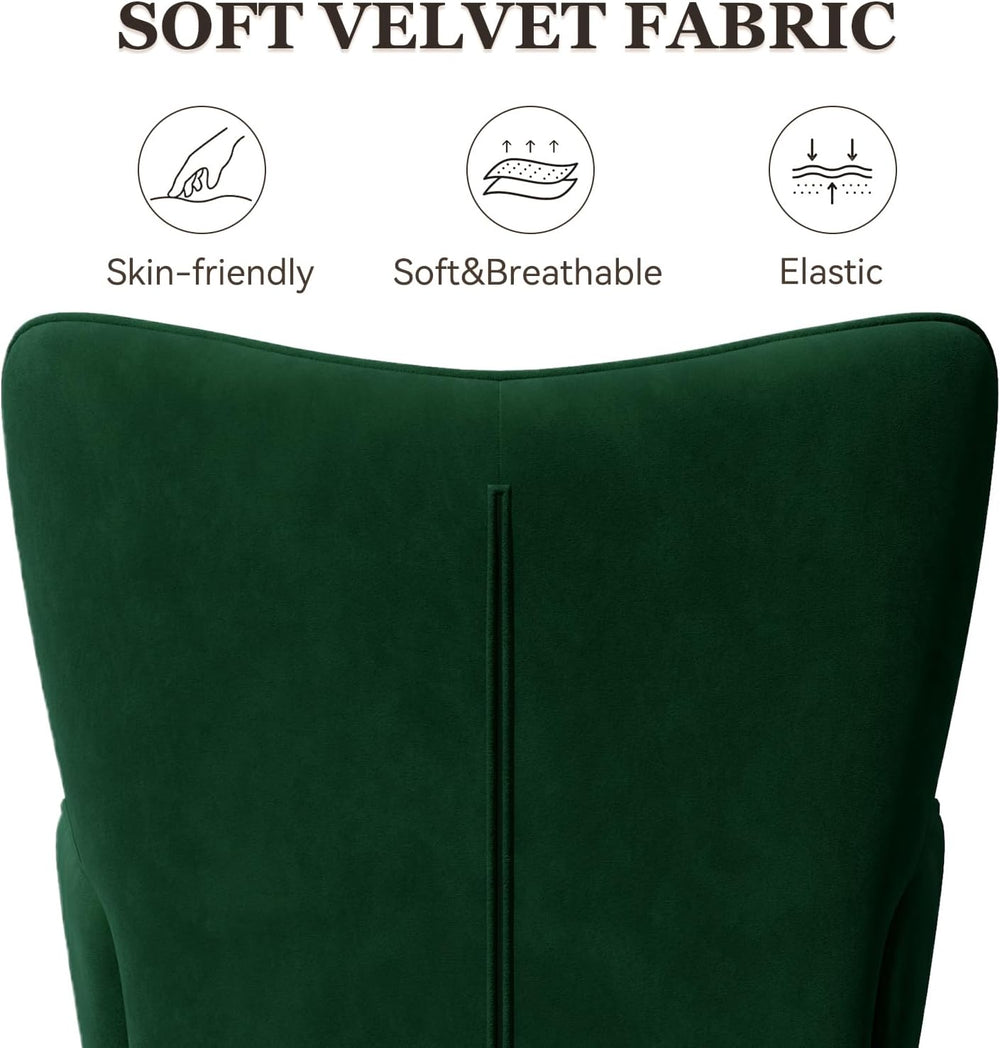 Nalupatio Accent Chair with Ottoman Footstool Set, Mid Century Modern Velvet ...