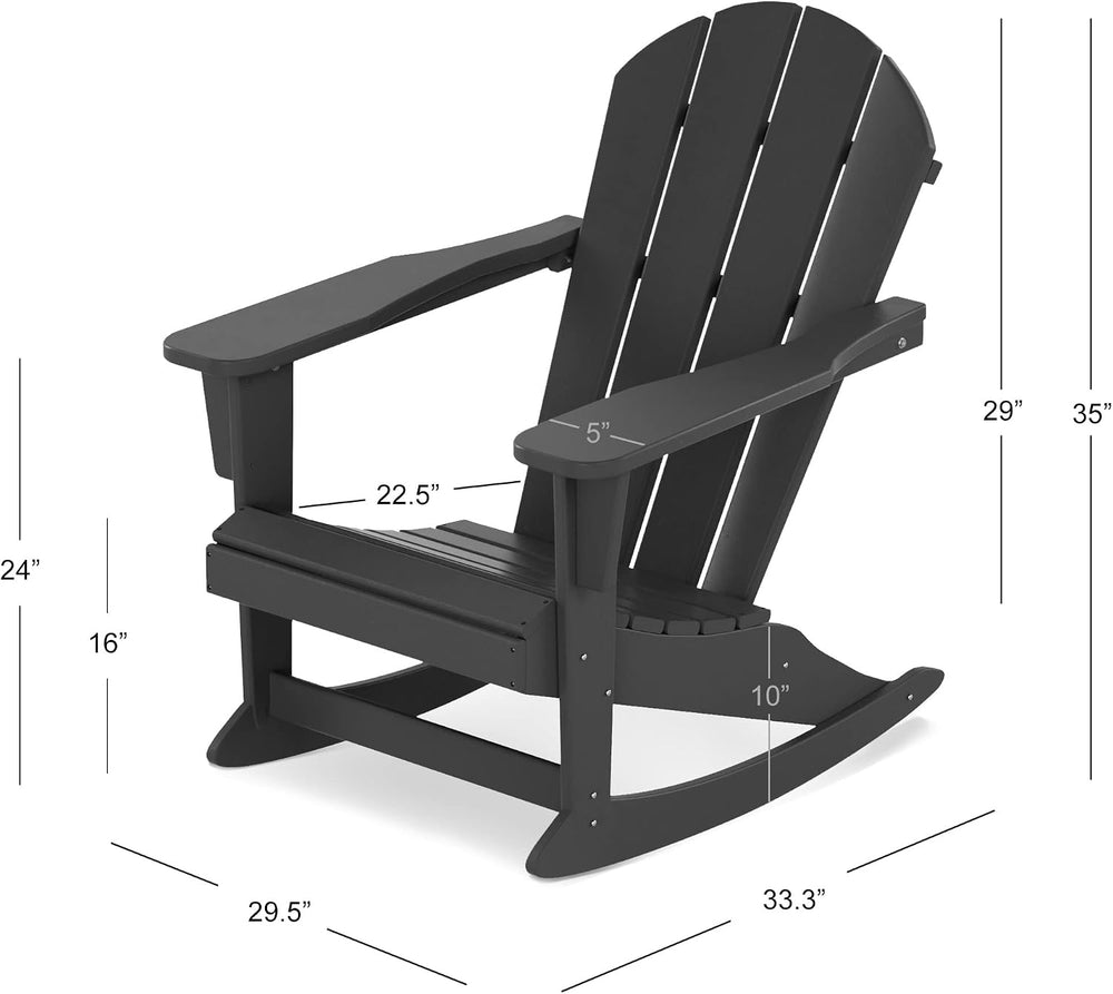 WestinTrends Malibu Outdoor Patio Porch Rocking Adirondack Chair (Set of 4), ...