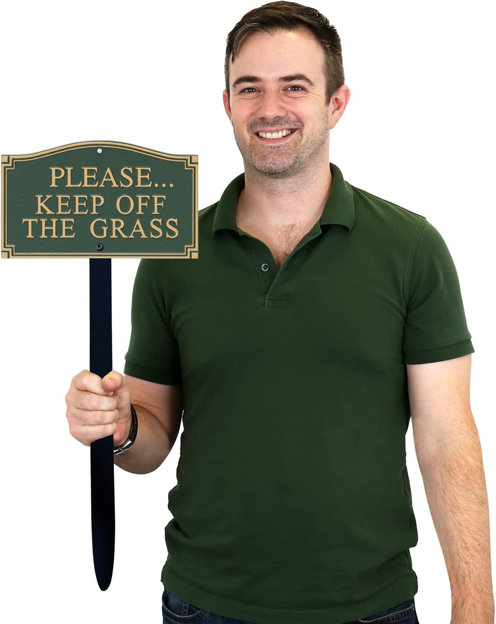 SmartSign “Please… Keep Off The Grass” GardenBoss Statement Plaque | 5.75&quo...