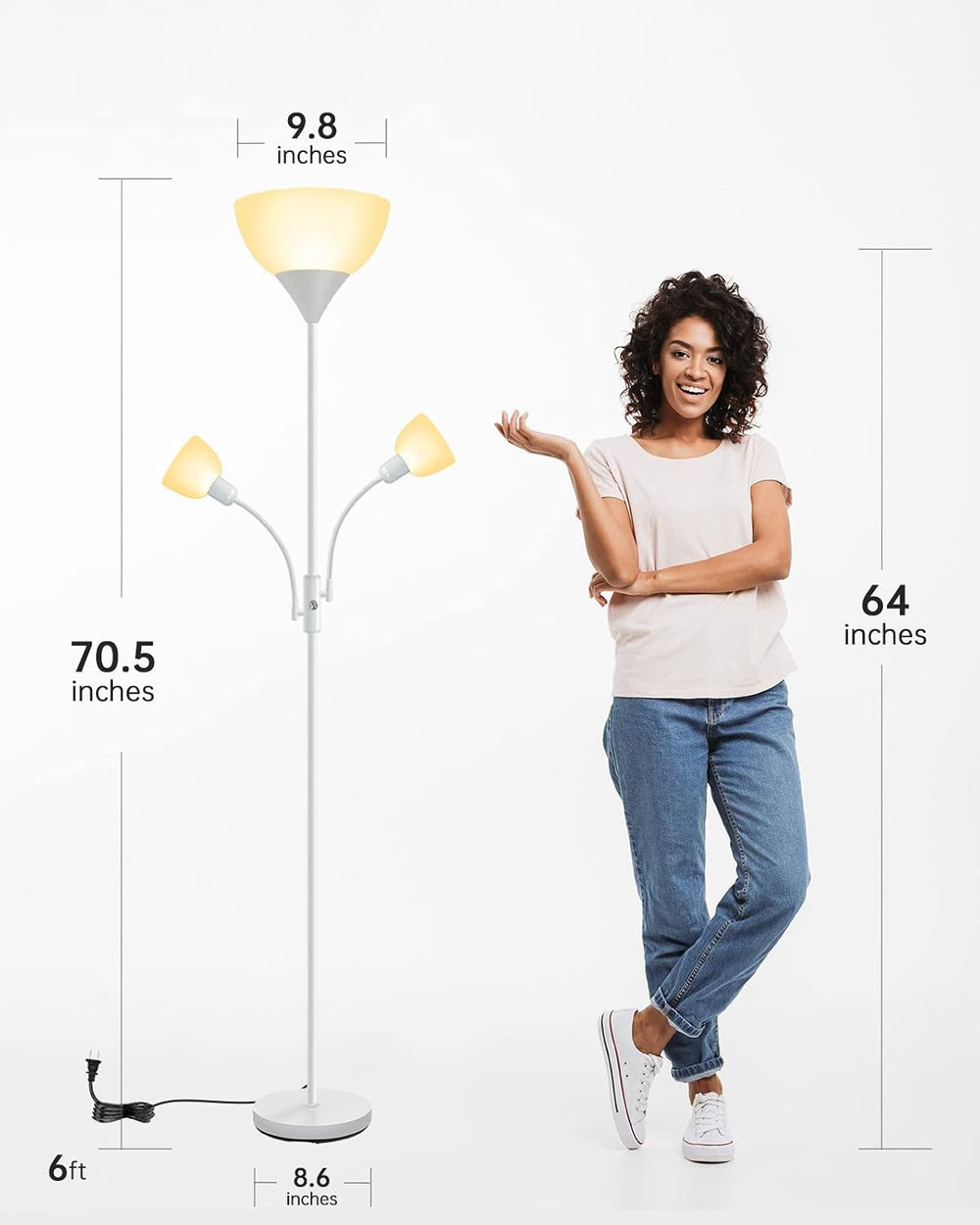 Floor Lamp, Torchiere Floor Lamps for Living Room, 71 Inch Tall Standing Lamp...