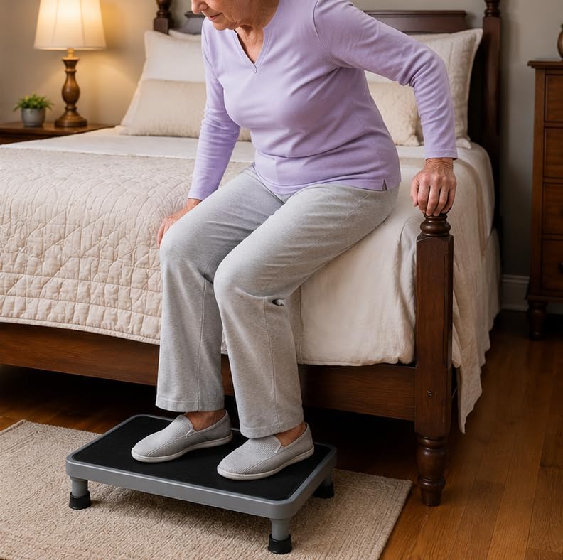 4.1" Low Step Stool for Adults & Seniors, Metal One Step Stool