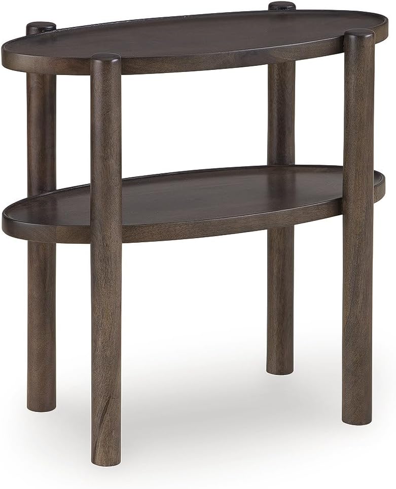 Signature Design by Ashley Wiattbury Solid Mango Wood End Table, Narrow Two-T...