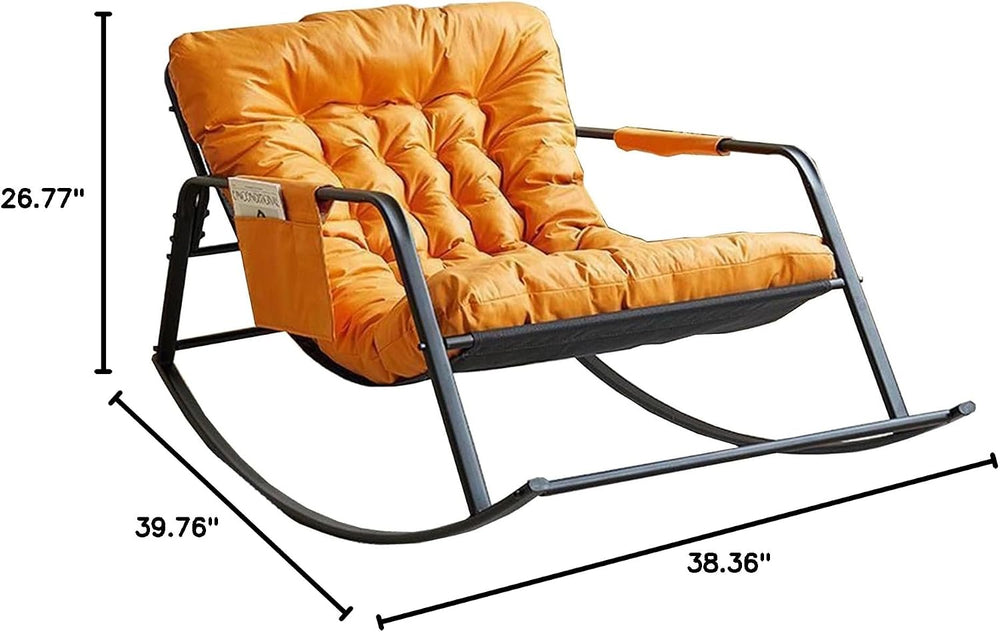Oversized Rocking Chair - 400lb Capacity Recliner w/Cushion, Breathable Mesh ...
