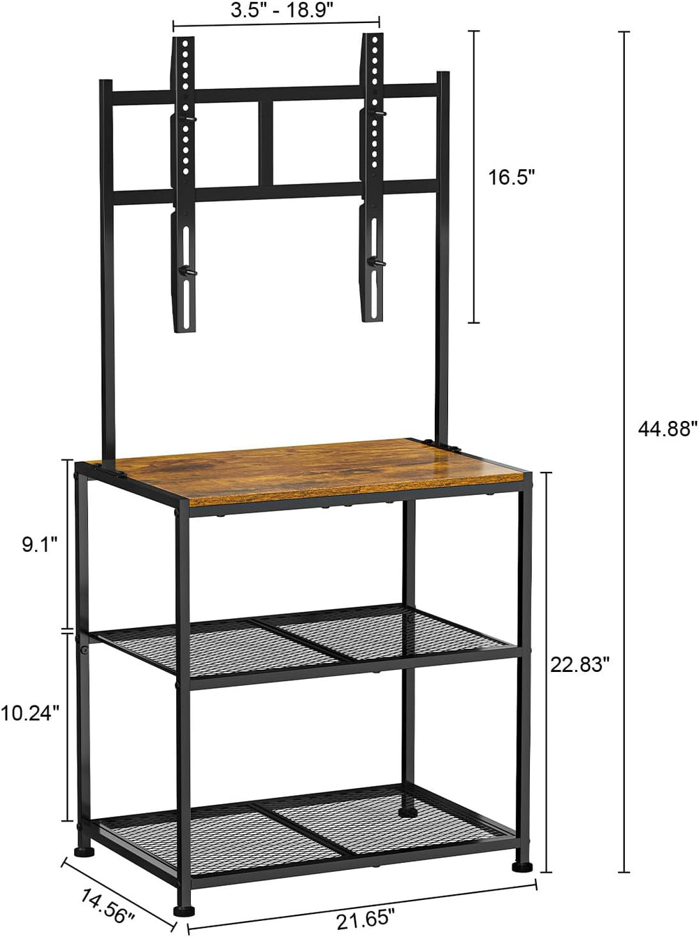 23 Inch to 50 Inch Floor Small Corner TV Stand with Storage Shelves for Livin...