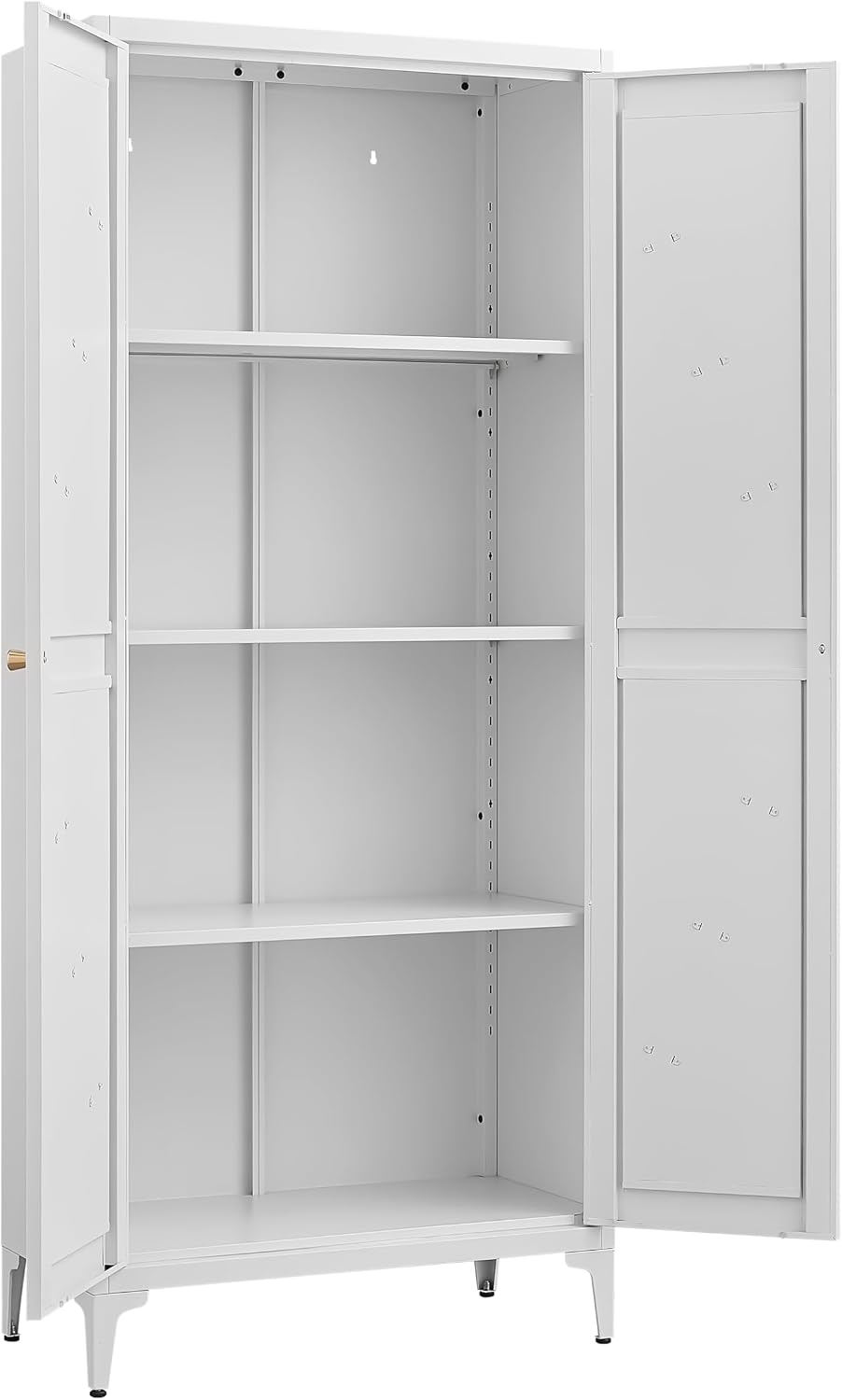 Metal 2 Doors Kitchen Pantry Cabinet with Adjustable Shelves 65 inch Tall Lar...