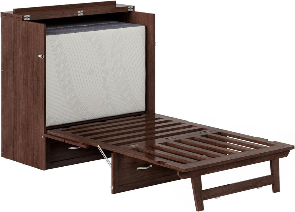 AFI, Northfield Murphy Bed Chest Twin XL with 6" Mattress, Burnt Amber