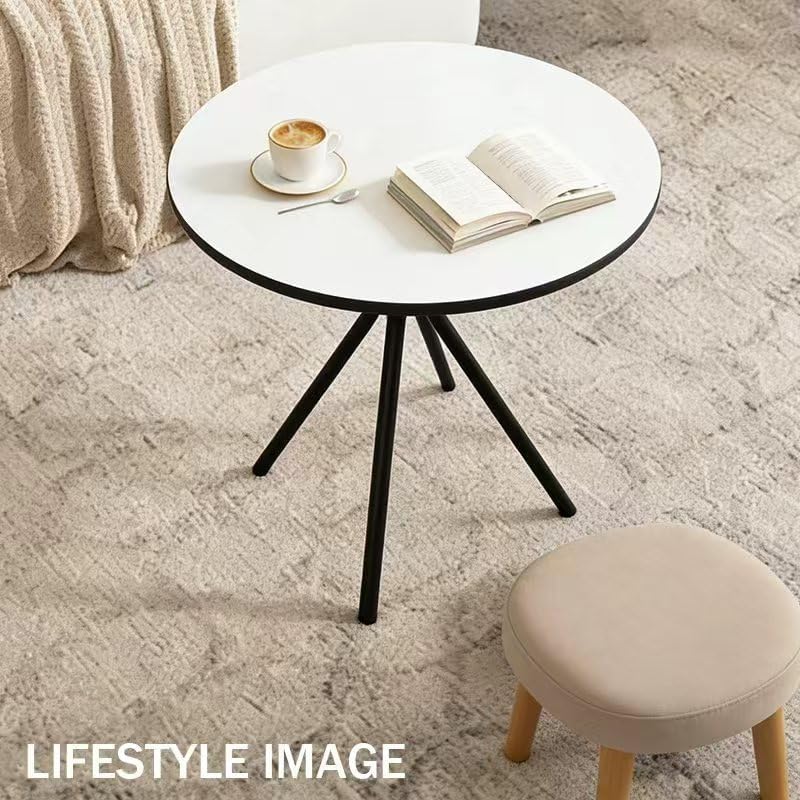 Oval Side Table, 10mm HPL Tabletop End Table, 110 lbs Detachable Small Side T...