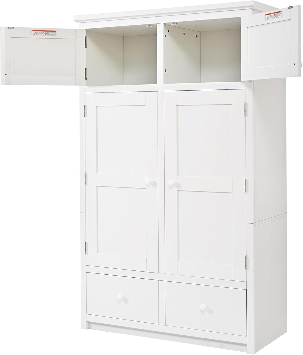 74.8" Tall Kitchen Pantry Cabinet with 4 Doors 6 Drawers 4 Pull-Out Tray...