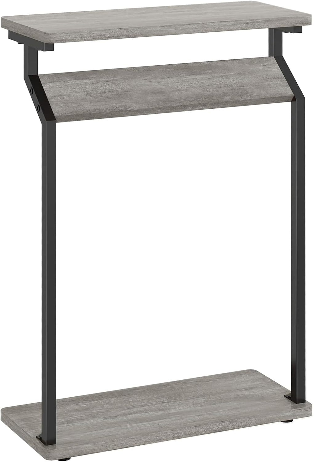 Livofloral Narrow Side Table for Small Spaces, 2-Tier Sofa Table, Grey