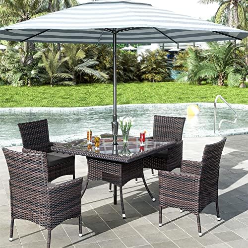 10 Pieces Outdoor Patio Dining Set,Patio Table and Chairs Rattan Outdoor Pati...