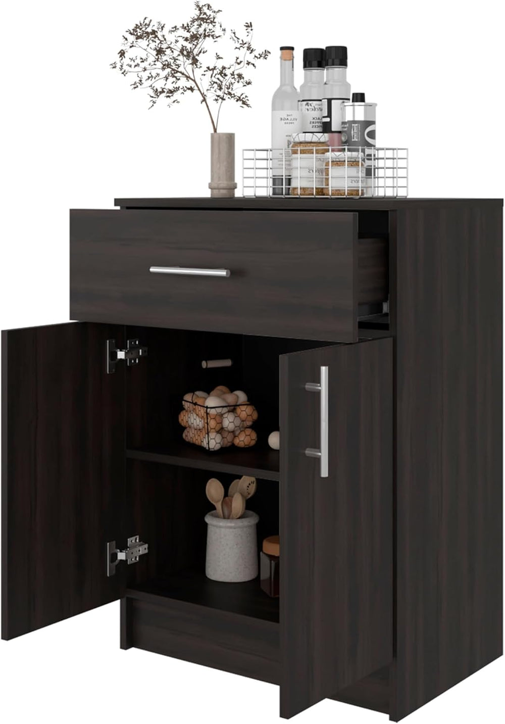 DEPOT E-SHOP 24" Barbados Pantry Cabinet 33" H with Top Drawer, Dou...