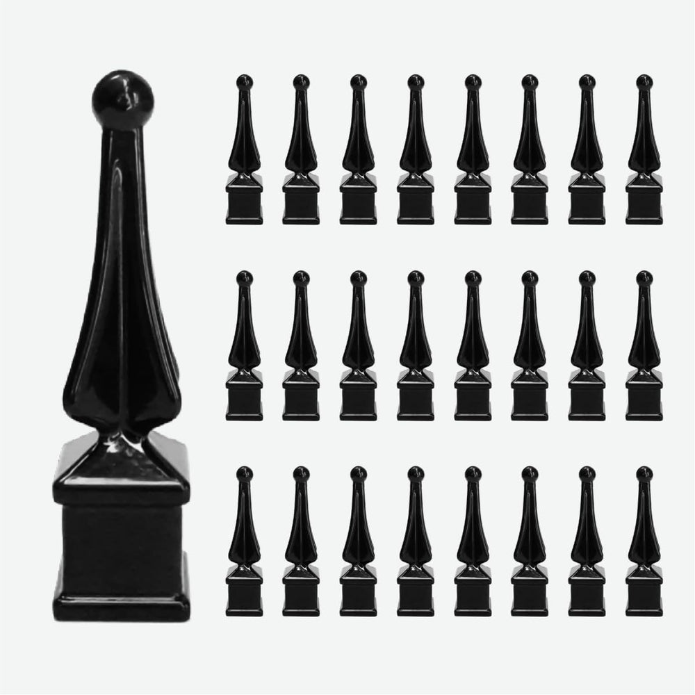 Aluminum Finial, 5/8 inch, Black Powder Coated, for Ornamental Fence (25)