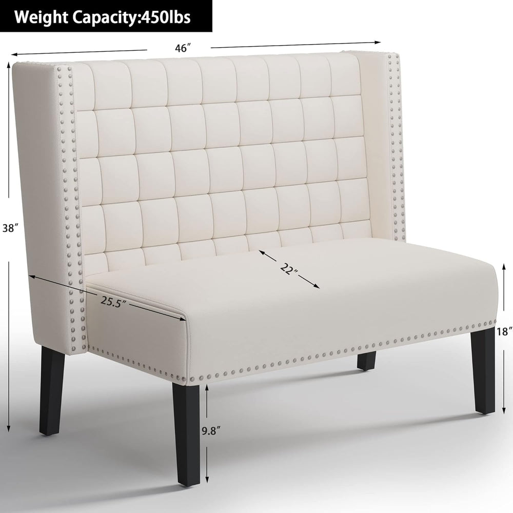 Andeworld Modern Loveseat Settee Bench Sofa Couch, Upholstered Banquette Dini...