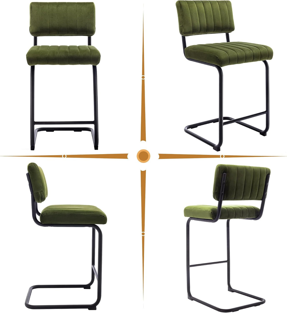Flouki 24.6 Inches Bar Stools Set of 2, Cantilever Counter Height Barstools, ...