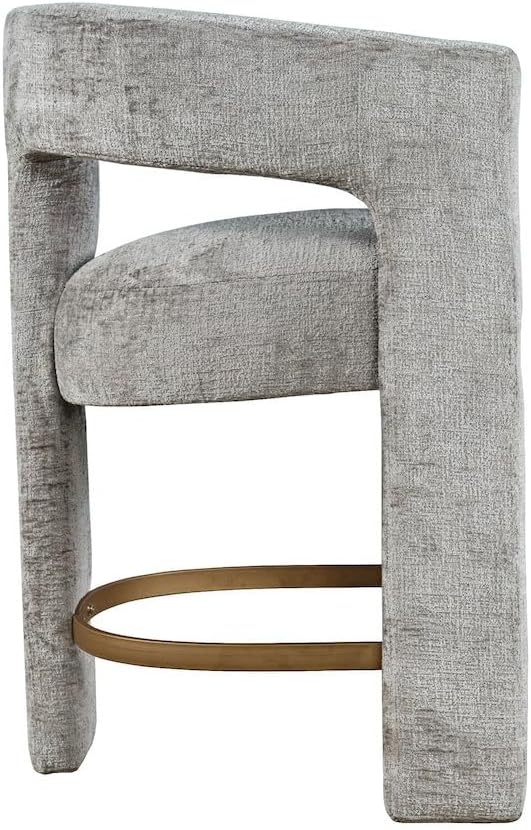 Jofran Gwen Gray Upholstered Counter Stool with Arms – Versatile Barstools – ...