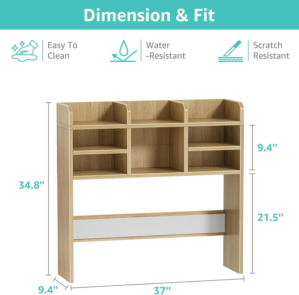 37 Inch Natural Wood Desk Hutch Dorm Top Only With Felt Board For College